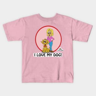 Fritts Cartoons "I love my dog" Kids T-Shirt